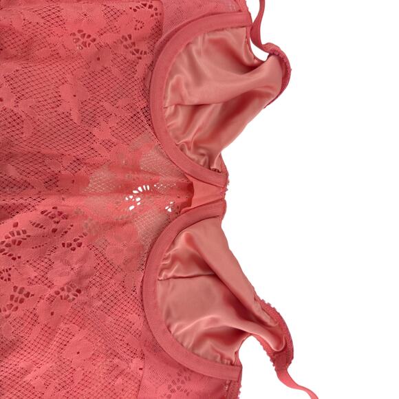 Victoria's Secret Tease Lace Demi Bodysuit Small Orange Pink - Picture 4 of 10